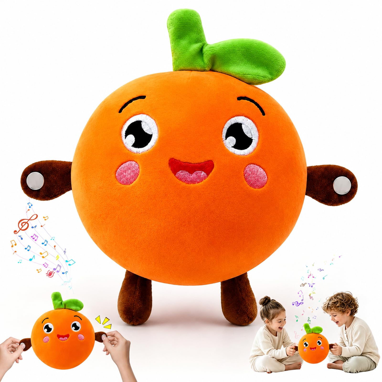 TOGETDREAM Interactive Music Plush Toy, Touch Sensor Orange Plushies
