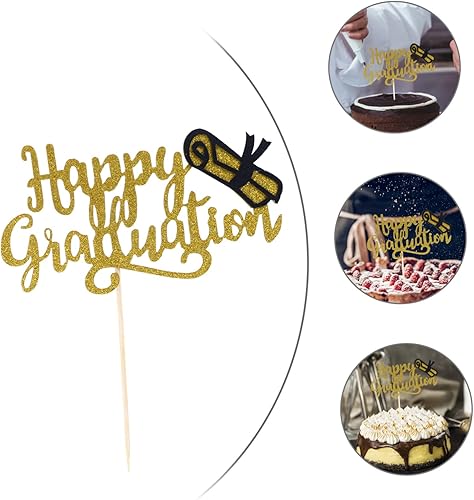 Miniatura 3 de 10pcs 2021 Graduation Cake Inserts gold Graduation Cake Pick graduate 2022 graduation party decorations grad cake pick toppers para comida Cake