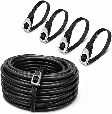 Ratcheting Zip Ties 4 Pack, 20" Large Reusable Heavy Duty...