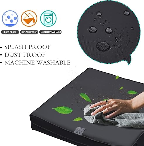 Miniatura 6 de Juego de 2 fundas de repuesto para cojines de asiento de patio al aire libre para sofá seccional, silla, muebles, asientos, a prueba de