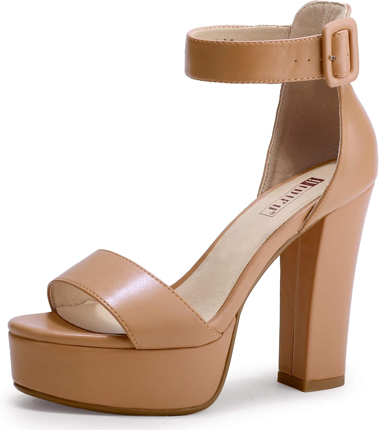 IDIFU IN5 Sabrina Platform Block Chunky High Heels Ankle Strap Heeled Sandals Sexy Wedding Party Dress Shoes for Women Open Toe Heels