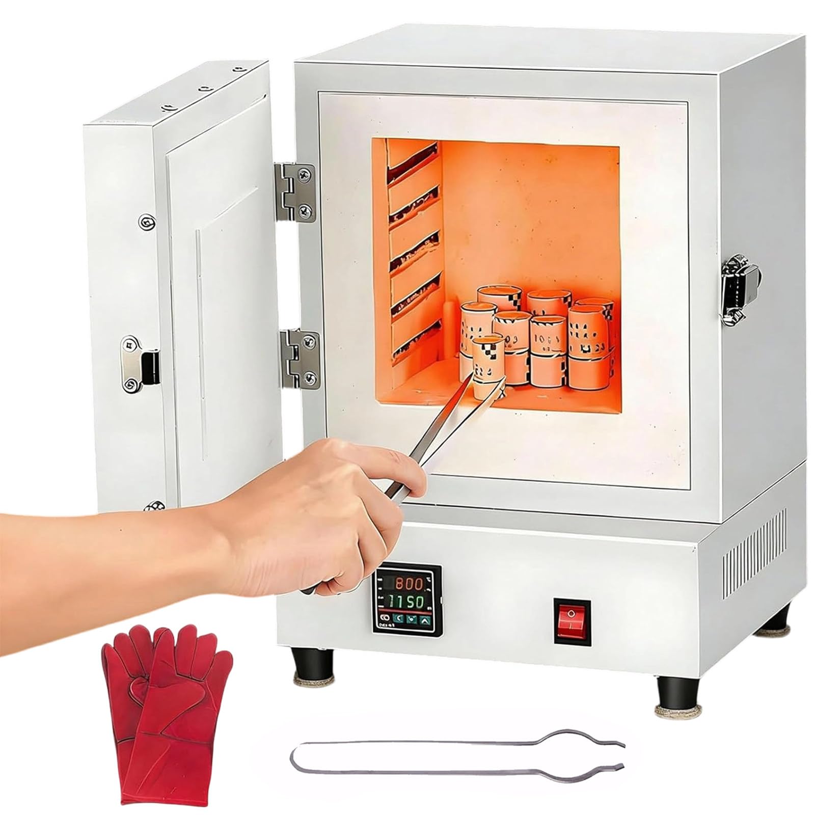 Horno eléctrico de 2000W y 1150°C para proyectos de tratamiento térmico