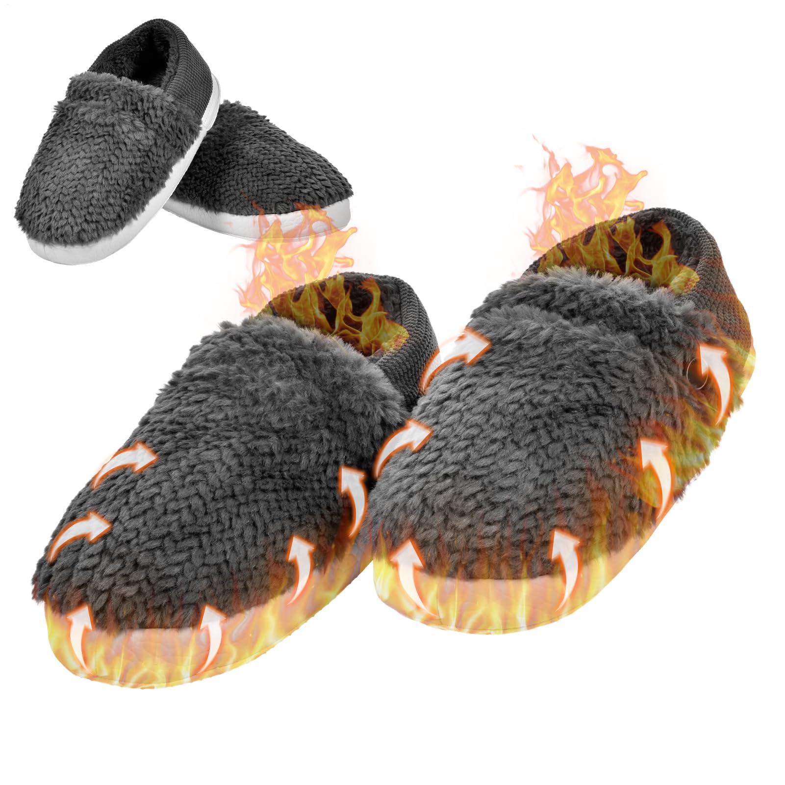Beheizte Hausschuhe Heizstiefel Tragbar Waschbar Herren Damen Senioren