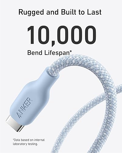 Miniatura 5 de Anker Cable USB C a USB C (240 W, 10 pies), cable de carga USB C bio-trenzado de carga rápida para iPhone 1515 Pro, MacBook Pro 2020, iPad Pro 2020,