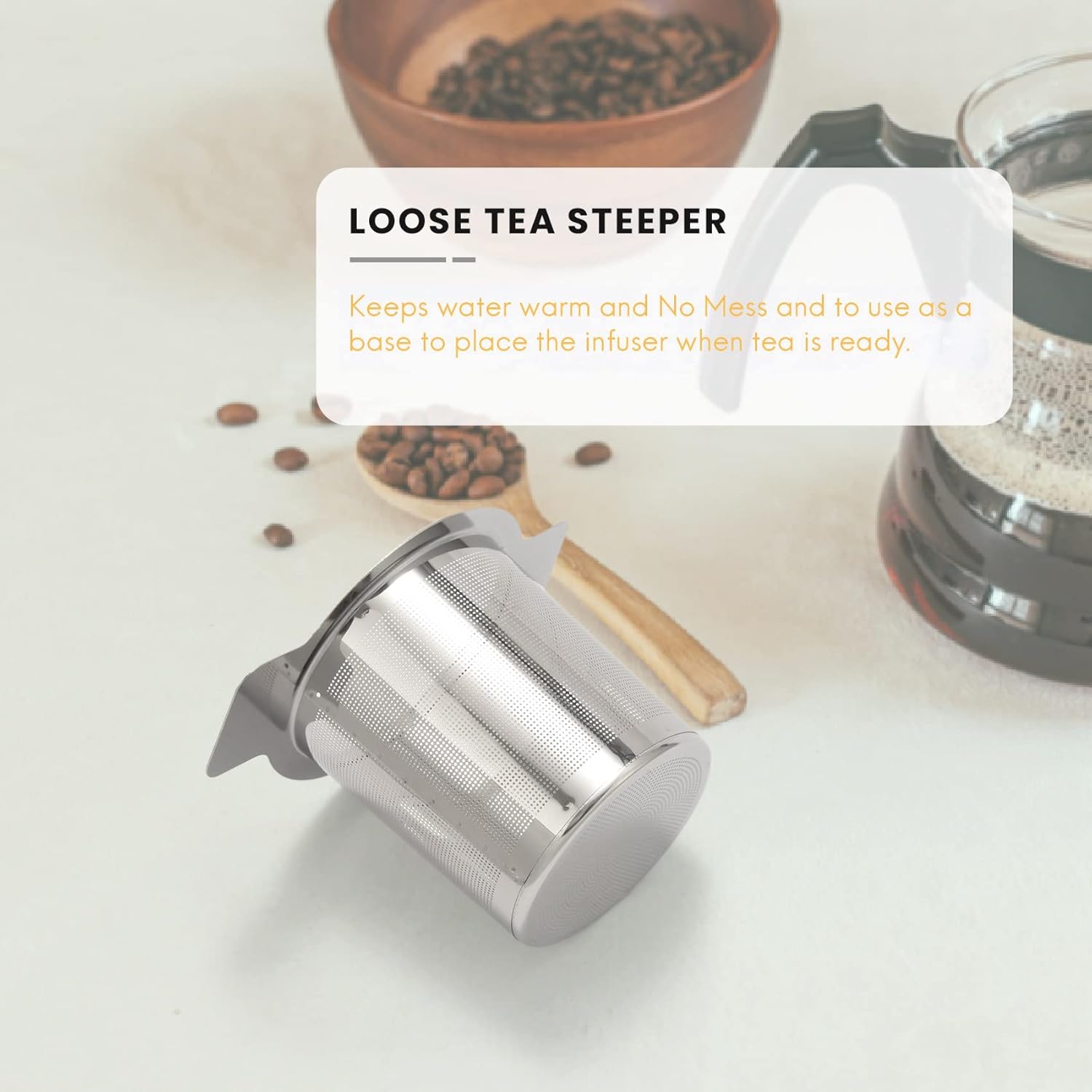 Tea Infuser, 1 Packs Loose Leaf Tea Filters,Stainless Steel Tea Basket Filters Tea Strainer Steeper for Hanging on Teapots