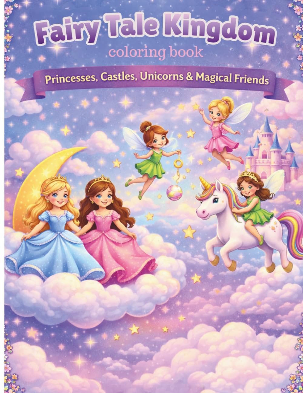 Fairy Tale kingdom coloring book: Princess, Castles, Unicorns & Magical Friends (ages 4-8)
