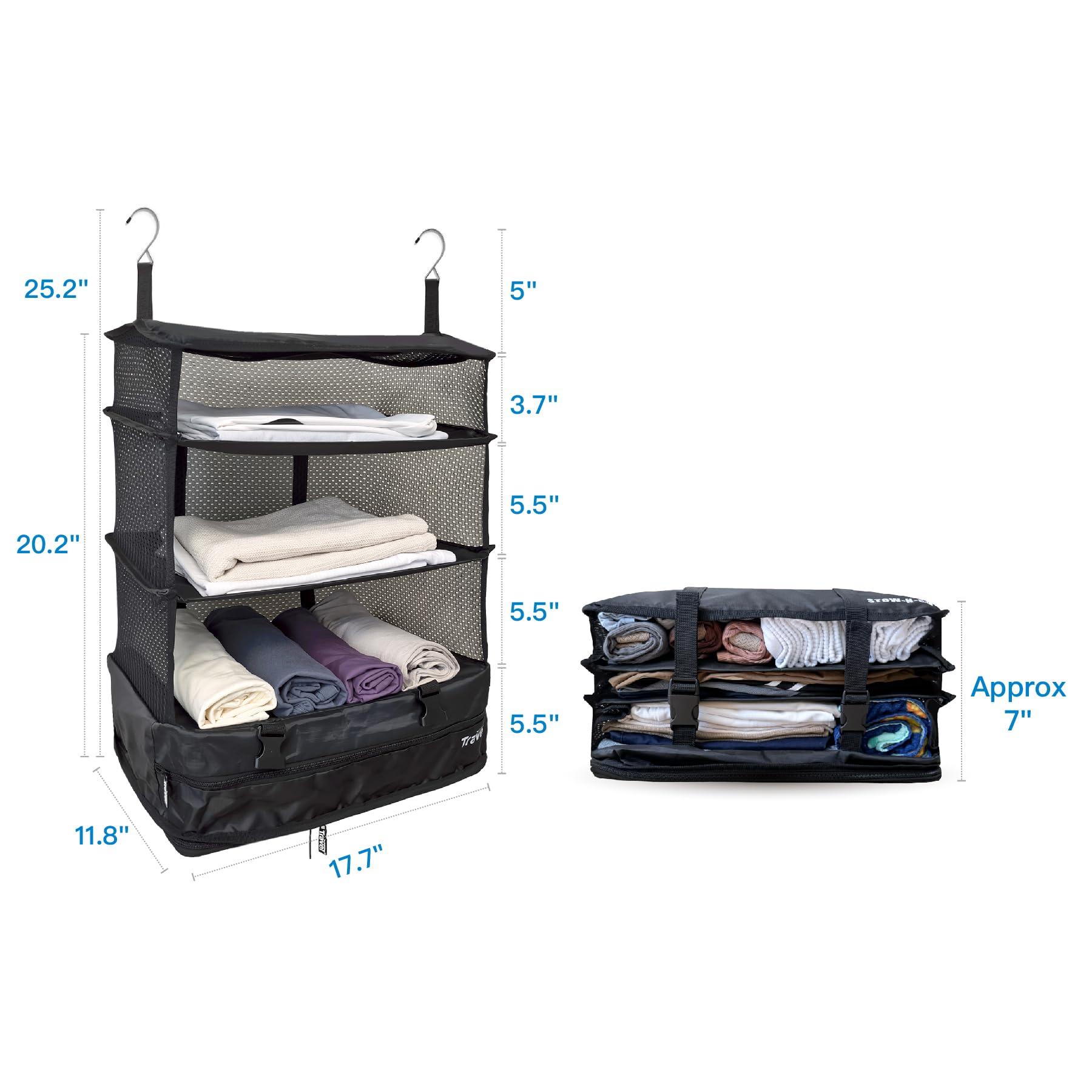 Amazon.com: Grand Fusion Stow-N-Go Hanging Travel Shelves, Packing
