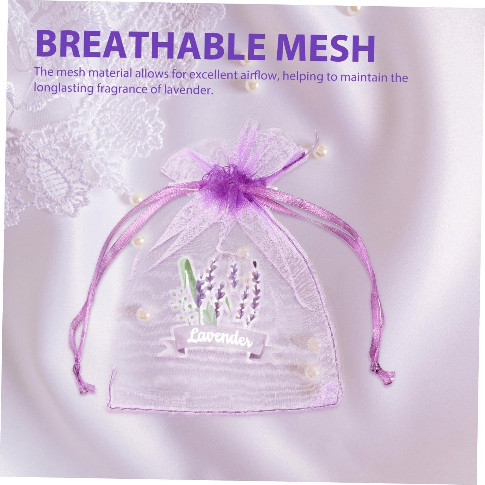 Happyyami 20pcs Empty Lavender Sachets for Storage Drawstring Bags for Jewelry and Spices Versatile and Charming Lavender Bags for Home and Party Use