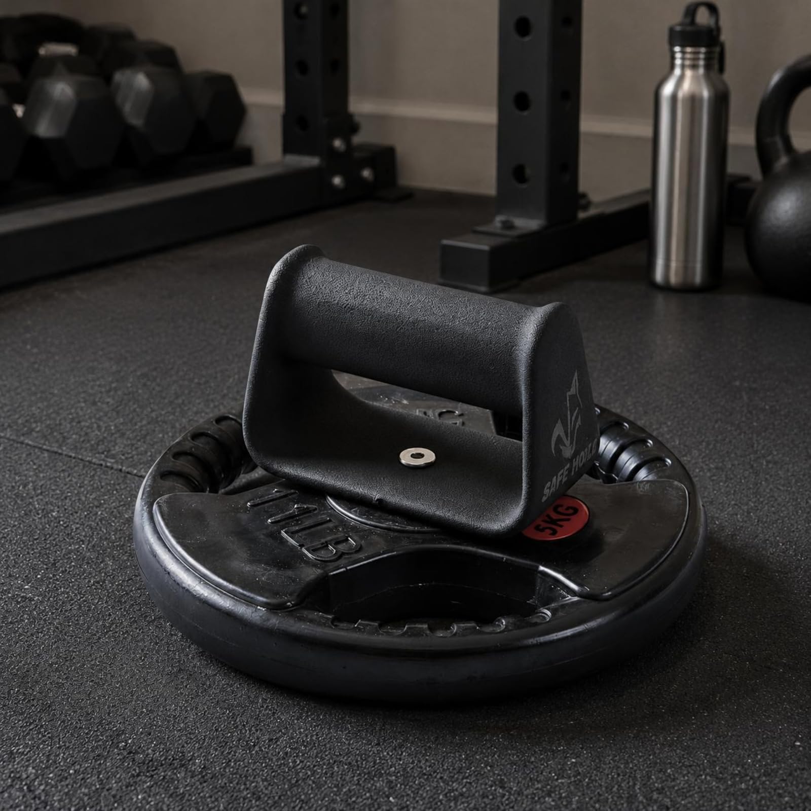 MERIGLARE Poignée Musculation pour Appareil Résistance avec Base Circulaire et Cadre Rectangulaire Vertical pour Exercices Tirage et Préhension avec Surface