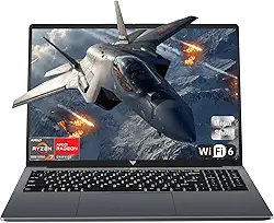 Laptop para jogos, laptop de 16 polegadas com AMD Ryzen 7 5825U (8C/16T, até 4,5 GHz), 16 GB de RAM, SSD NVMe de 512 GB, laptop Windows 11, placa de vídeo Radeon RX Vega 8, WiFi 6, KB