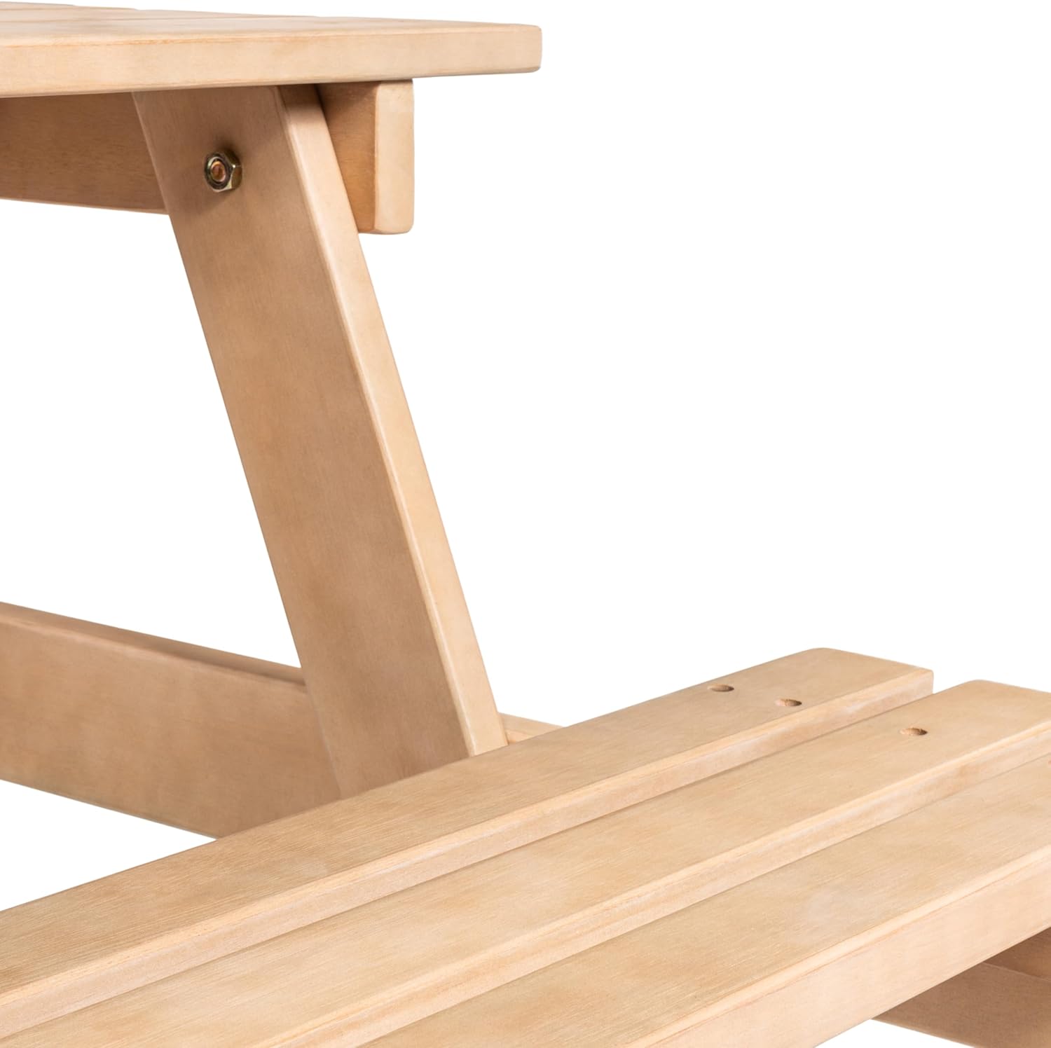 JONATHAN Y BNH200B Shoreham 59" Modern Classic Outdoor Wood Picnic Table Benches with Umbrella Hole Traditional, Coastal, Mid-Century, Vintage, Farmhouse, Light Teak