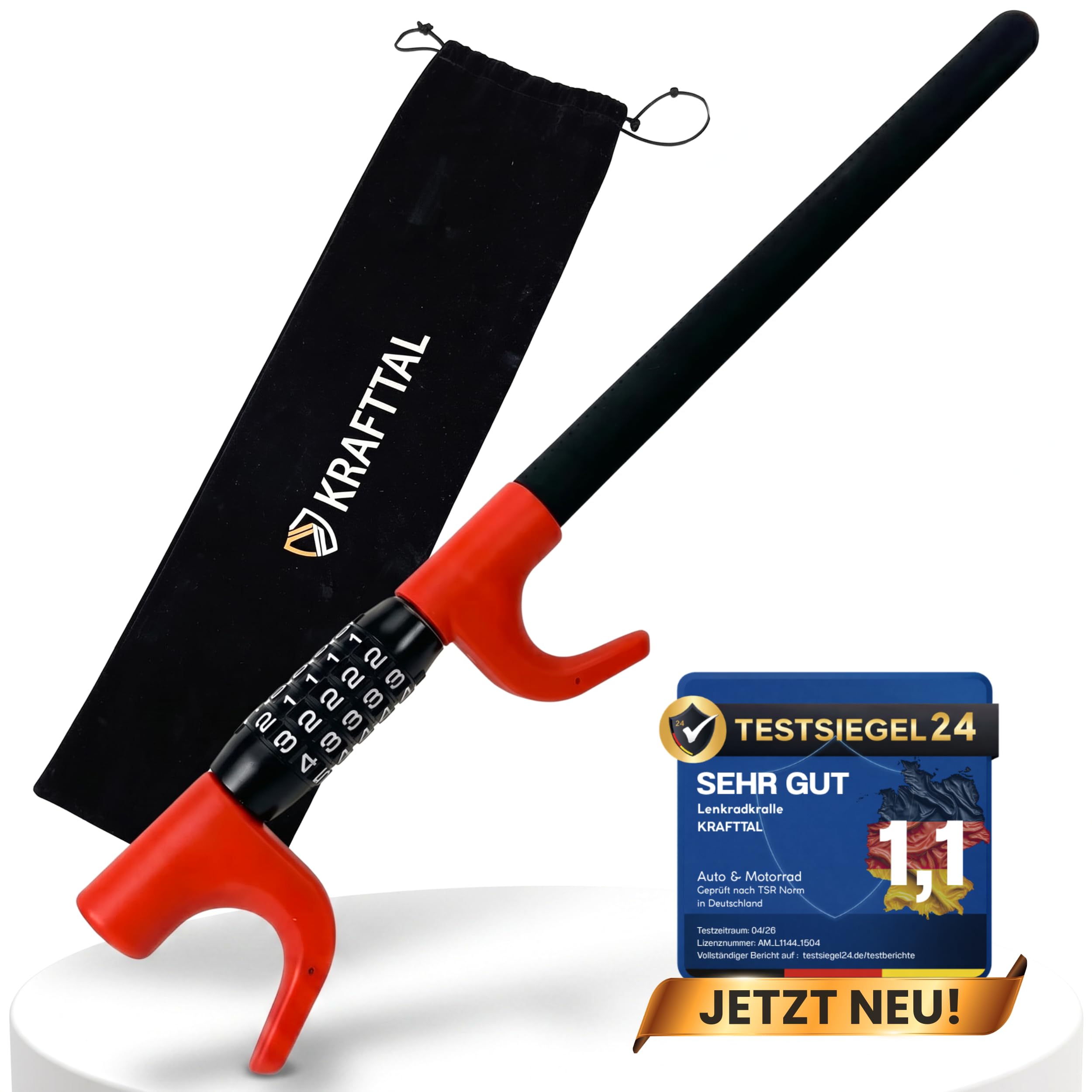 Lenkradkralle | Premium Lenkradschloss für Auto | geeignet für Auto, Wohnmobil & LKW | hochwertige Lenkradkralle für Auto | Wegfahrsperre Auto mit Zahlenschloss