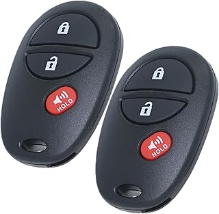 Keyless Remote Car Key Fob Replacement for Toyota Tundra Tacoma Sequoia Sienna Highlander GQ43VT20T 2005 2006 2007 2008 2009 2010 2011 2012 2013 89742-AE010 89742-AE011 3 Button 2 Pack