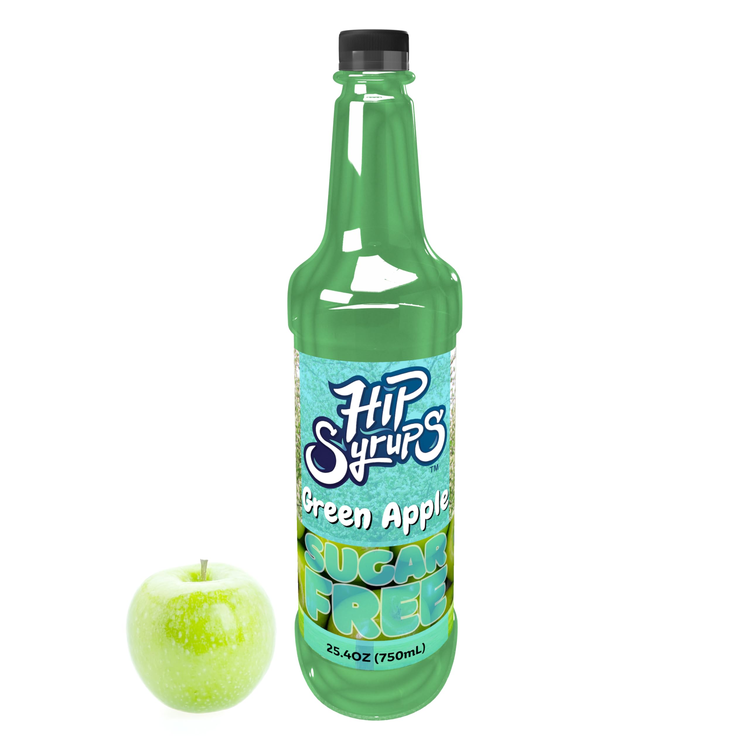Hip Syrups - Green Apple Sugar Free Syrup Designed for Water Flavor, Bubble Tea, Boba Tea, Cocktails, Green Apple Flavoring, Water Enhancer, Drink Mix for Ice Tea, Lemonade & More, Zero Calorie Flavoring, Keto Friendly, Sugar Free