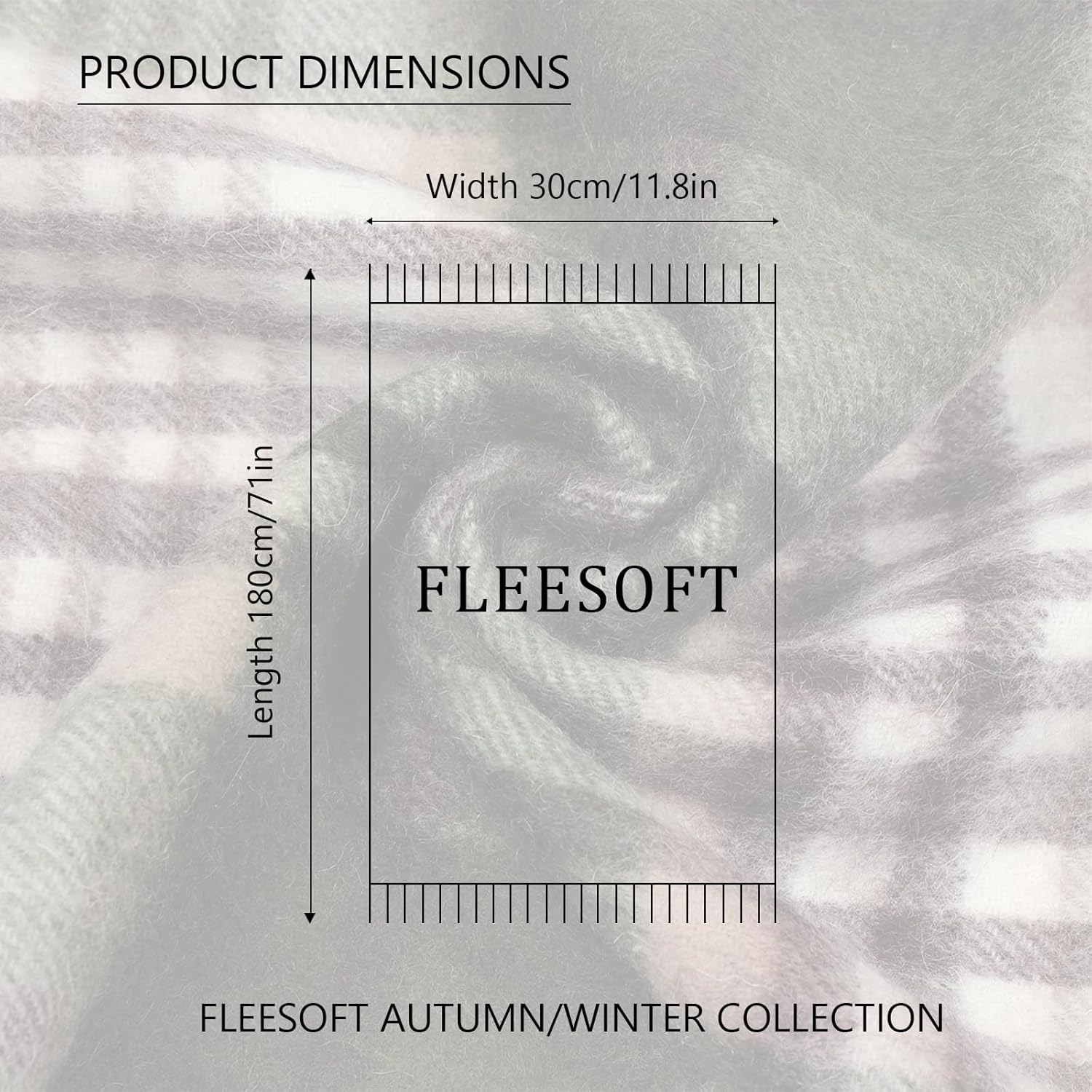 100% Wool Plaid Scarf for Men and Women, Winter Warm Long Scarves for Cold Weather - Image 4