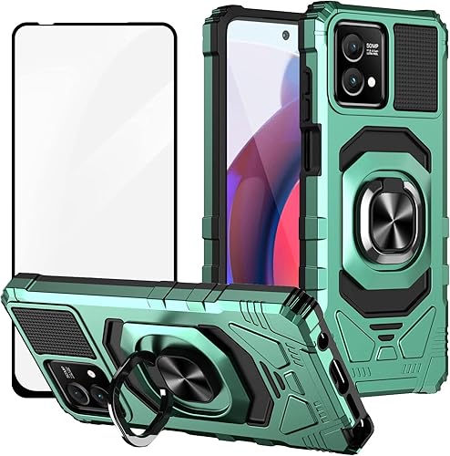 Ailiber Funda de teléfono para Moto G Stylus 5G 2023 con protector de pantalla (no compatible con 4G), soporte con anillo para soporte magnético de