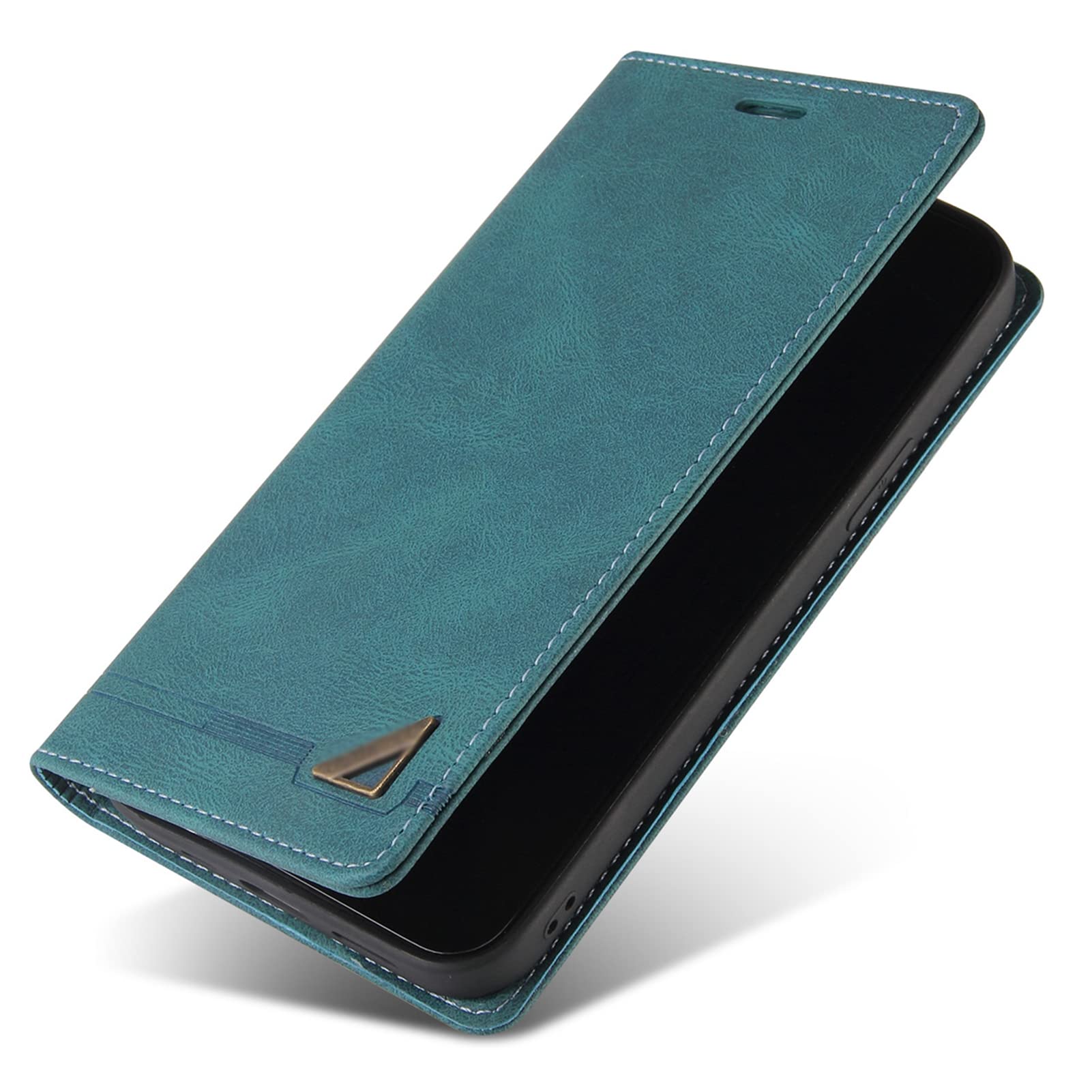LTLGHY Custodia a portafoglio per iPhone 13 Pro Max/13 Pro/13/13 Mini, custodia a portafoglio in vera pelle con slot per carte di credito con cavalletto TPU antiurto magnetica protettiva, blu, 13 mini
