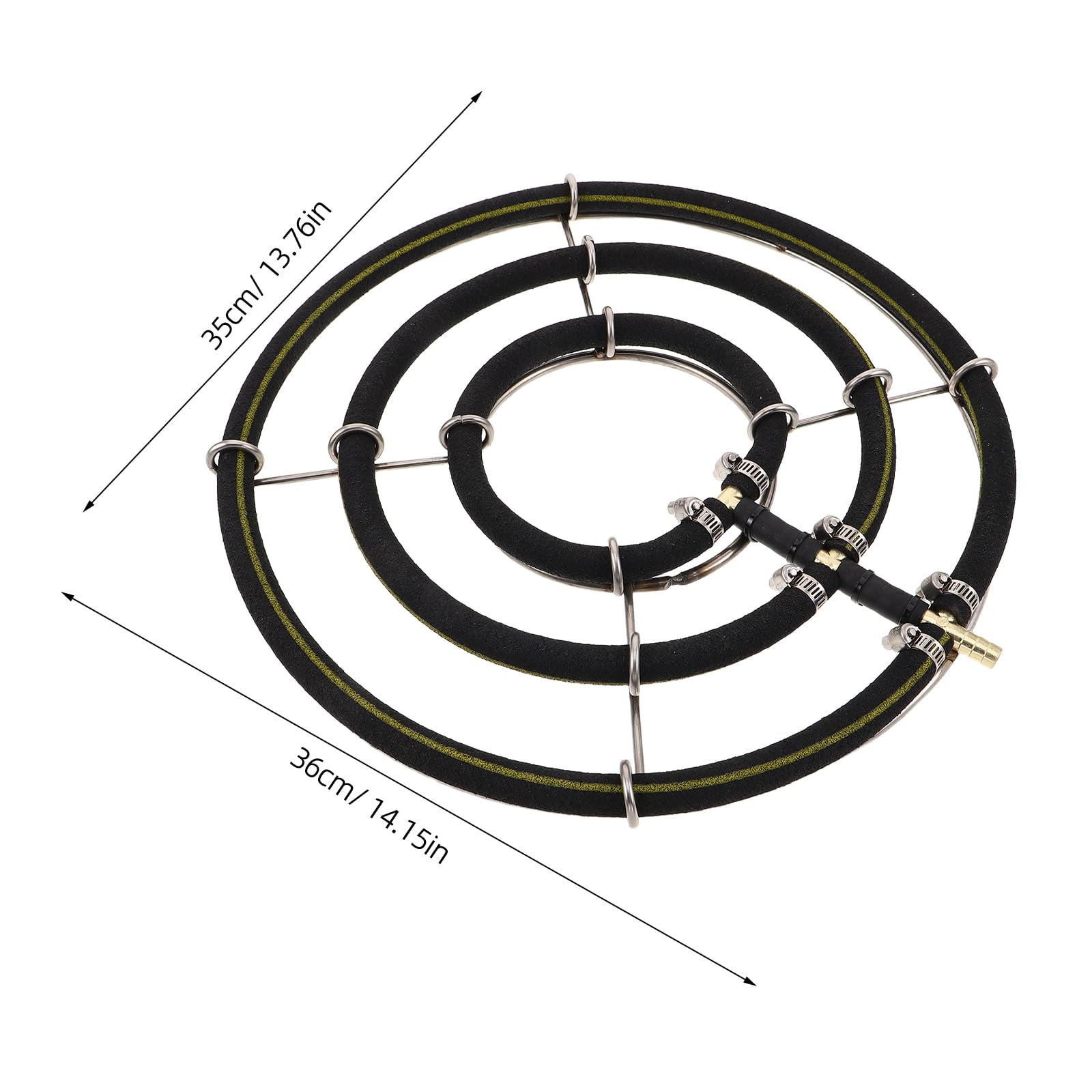 Aquarium Sprudlerstein 35cm aus Edelstahl mit 3 Ringen Nano Sauerstoffbläschen Diffusor für Teichbelüftung und Aquarien Geräuschloser Luftverteiler für Fischsauerstoffversorgung