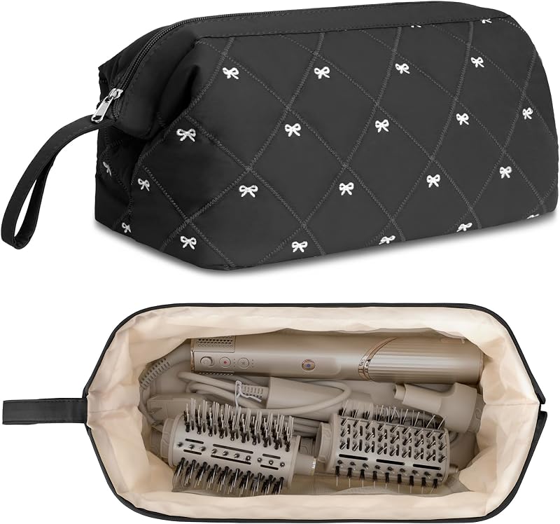 Estojo de viagem acolchoado para ferramentas de cabelo Linpr, Bow Black