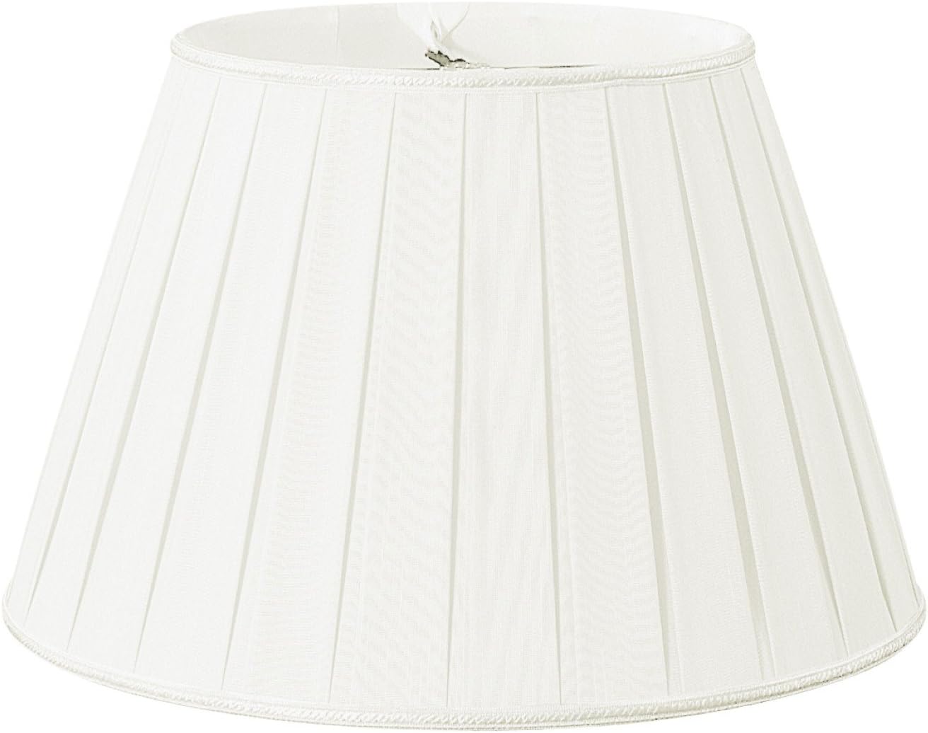 Royal Designs Round Pleated Designer Lamp Shade, White, 10 x 14.5 x 10 10 x 14.5 x 10 White