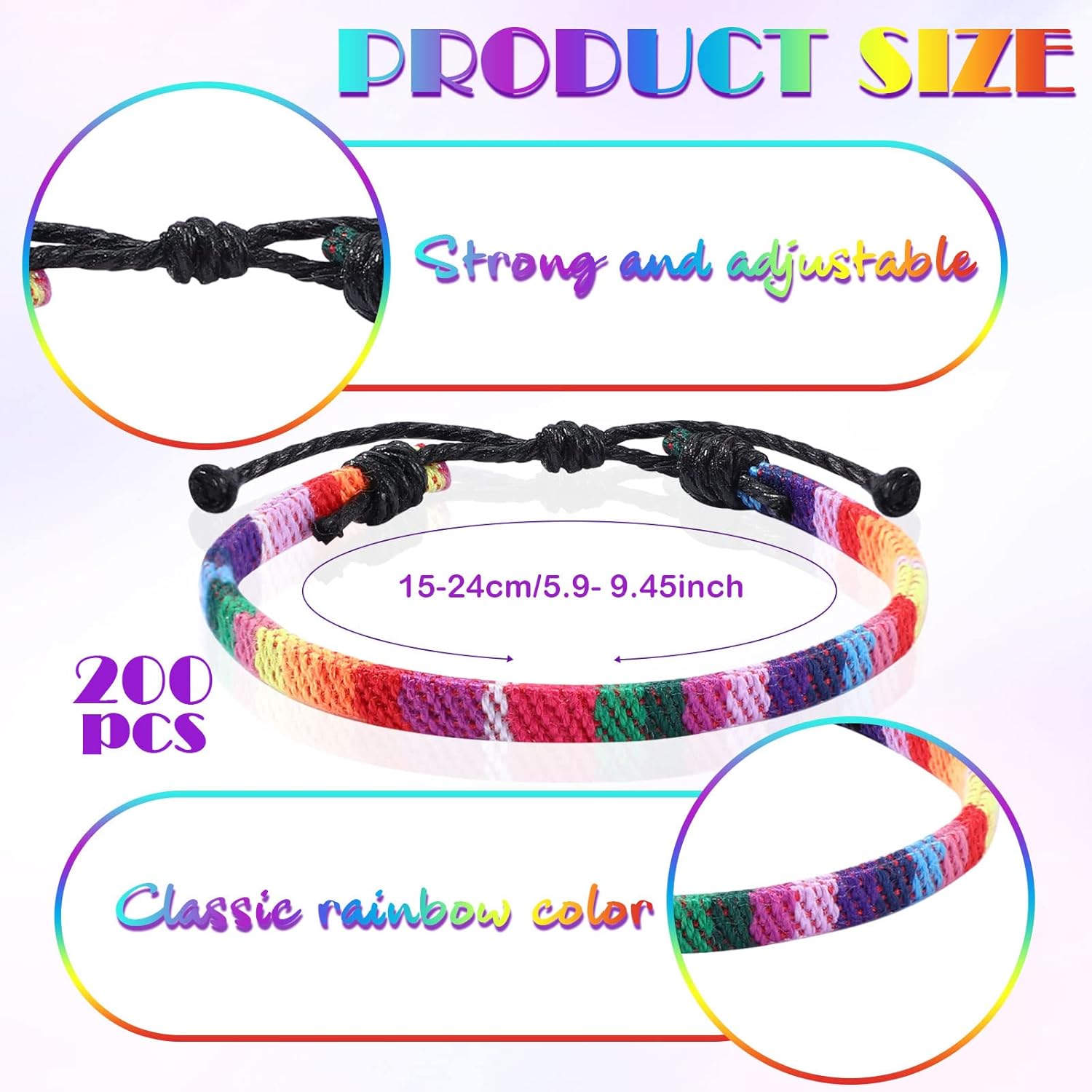 Kigeli 200 Pcs Boho Surfer Bracelets Bulk for Men Women Unisex Handmade Braided Bracelet Adjustable Surfer Ankle Waterproof Beach Bracelet String Rope Jewelry for Adults Teen