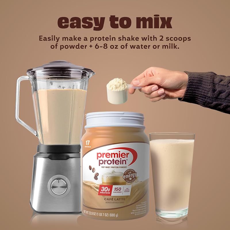 Premier Protein 30g High Protein Powder, 100% Whey, Café Latte, 17 Servings image 5