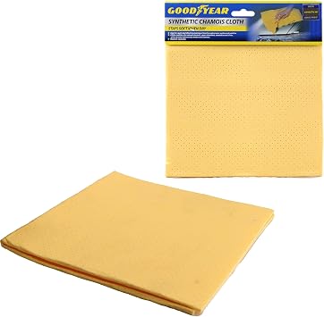 Goodyear Synthetic Chamois -natural Chamois, Super Absorbent, Streak And Scratch Free, With A Greater Tolerance To Modern Car Cleaners |Stays Soft When Drying| Extra Large 72cm x 50cm|Machine Washable