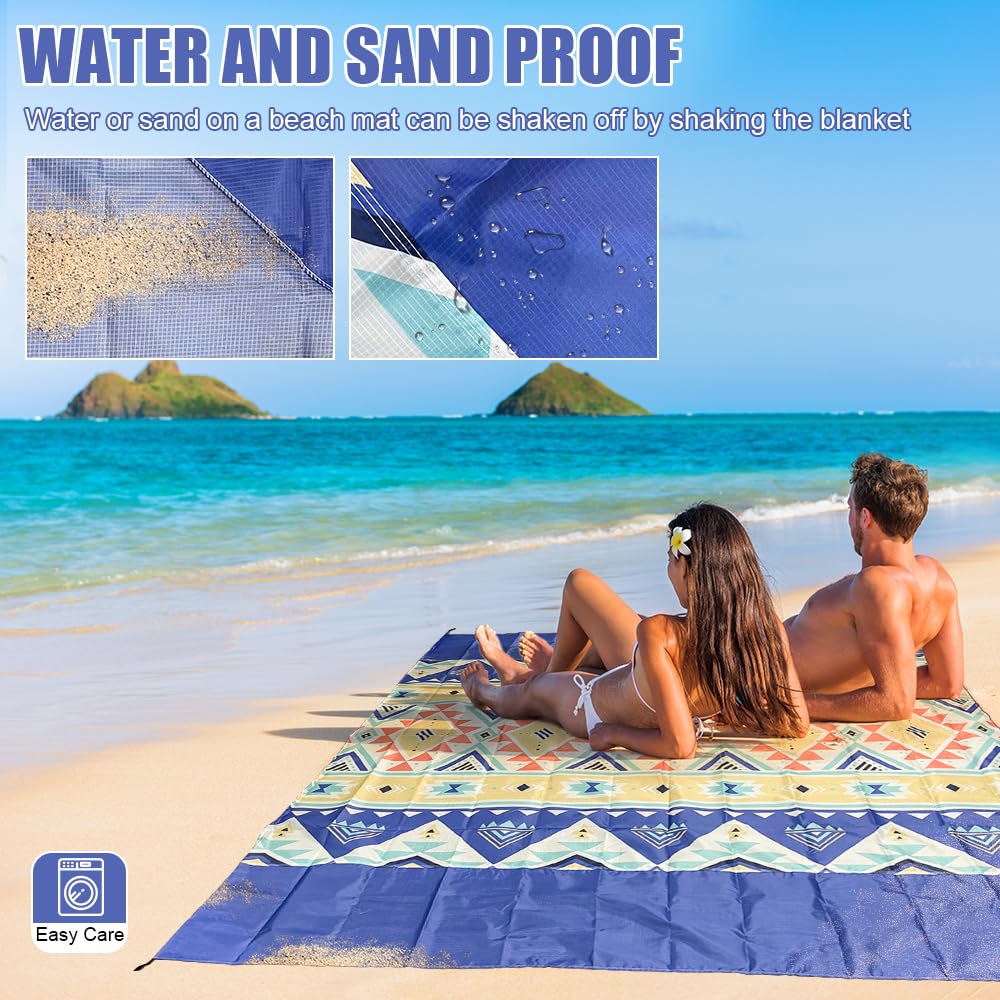 Bseical Stuoia Mare Antisabbia 280x300 cm, Coperta Impermeabile Picnic Grande, Portatile, con 4 Picchetti