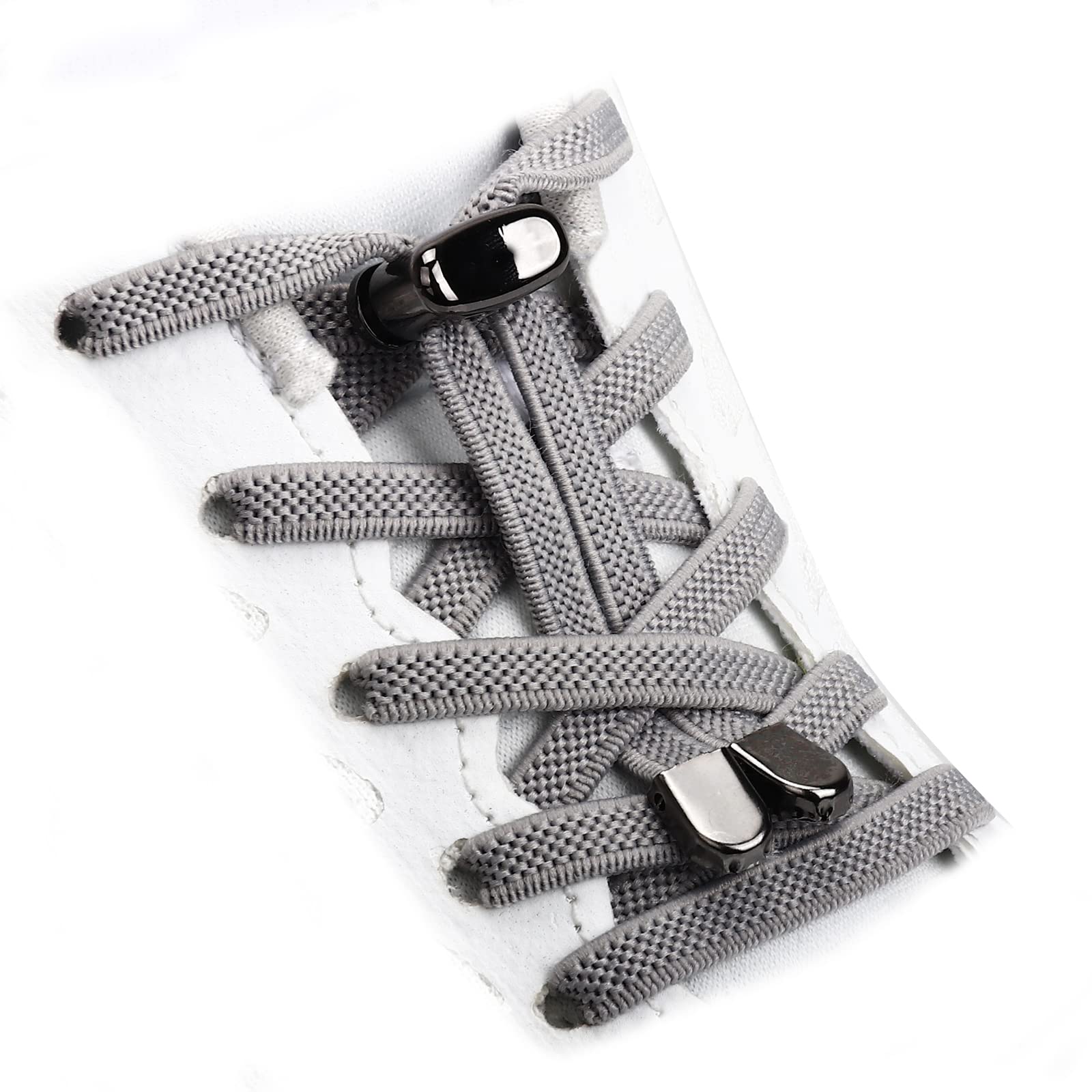 Aiboxin2 Pair Flat Elastic No Tie Shoe Laces for Sneakers, Stretch Tieless Shoelaces for Kids & Adults, Boot Shoes Strings