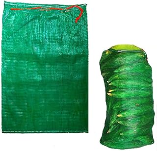 Produce Storage Mesh Bags Extra Large, 10Pcs 35.3" x 23.5" Reusable Vegetable Storage Bags Sacks Holds up to 60 lbs for Garden Produce Citrus Potato Onion vegetable Storage (Green, 10)