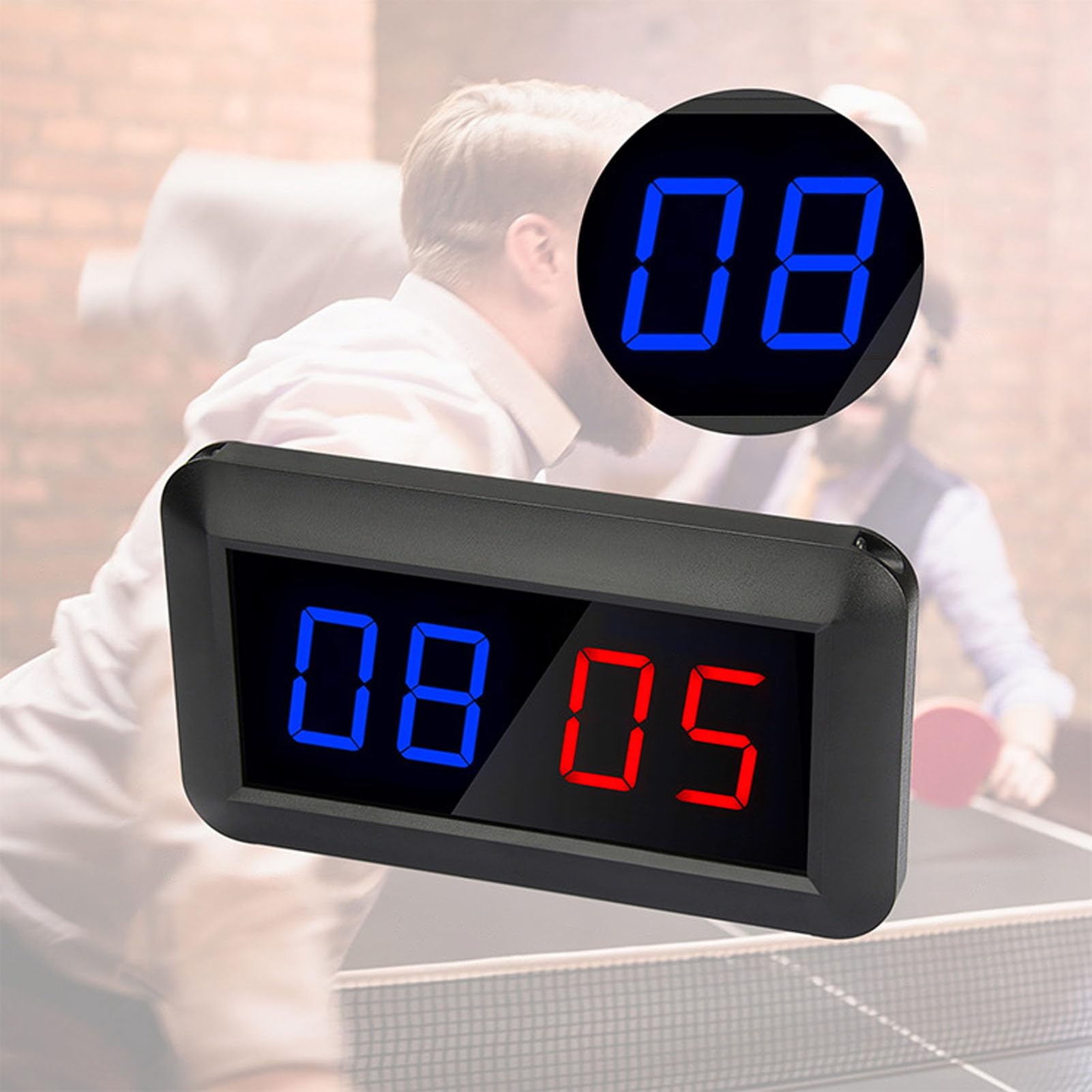 Tbest Anzeigetafel Elektronischer Punktezähler Digitale LED-Anzeigetafel Tragbare Tisch-Basketball-Scoreboard für Indoor-Spiele Basketball Volleyball Tischtennis Baseball