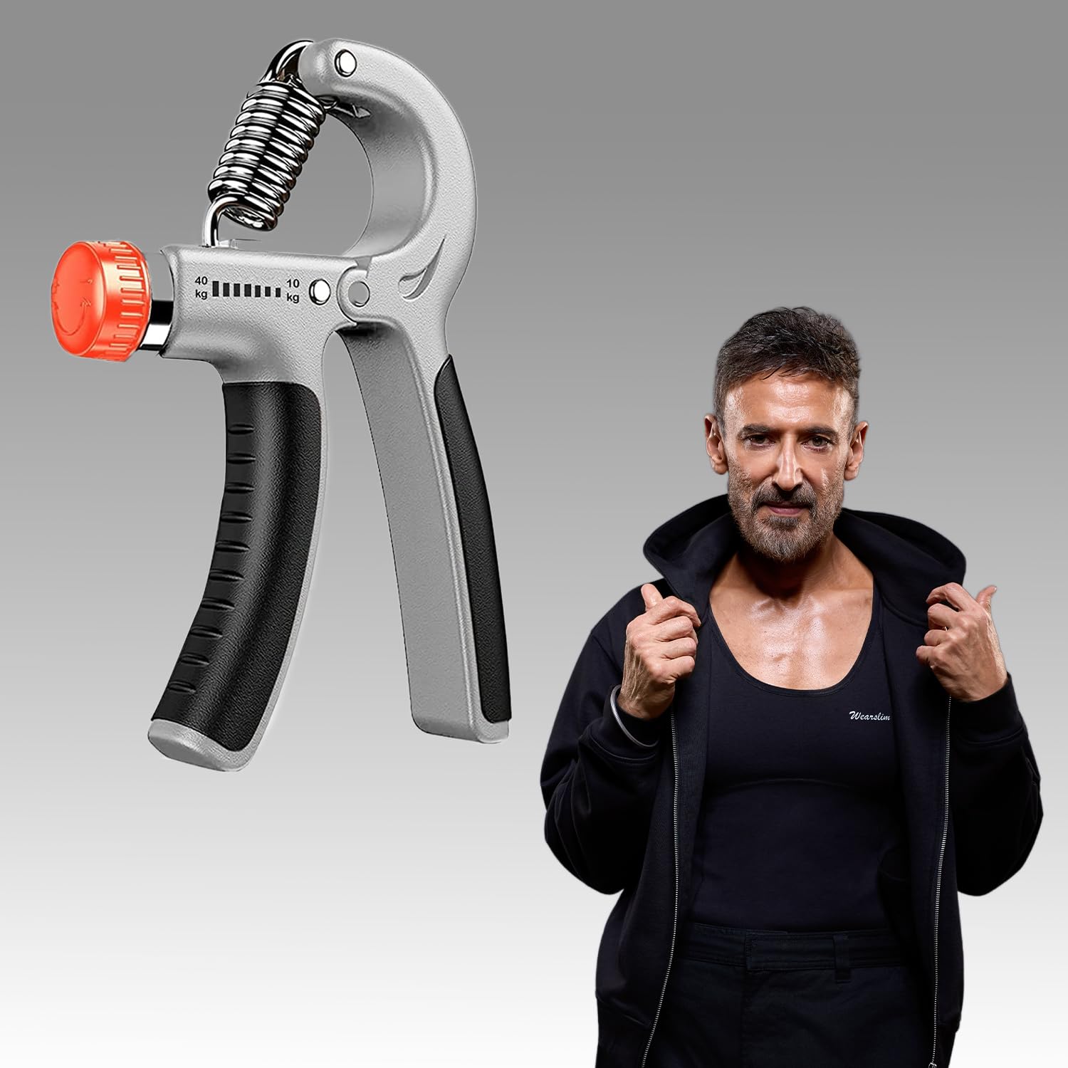 Wearslim Plastic Premium Hand Strengthener, Hand Grip Exerciser Strengthener with Adjustable Resistance 10-40 kg, Hand Exerciser for Muscle Building and Injury Recovery (Assorted)[1 Piece only]