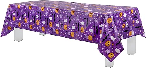 Miniatura 48 de Mantel de plástico de alta calidad - 54 in. x 108 pulgadas. Grandipity - Mantel rectangular (6 y 12 unidades), Azul cielo a cuadros Feliz