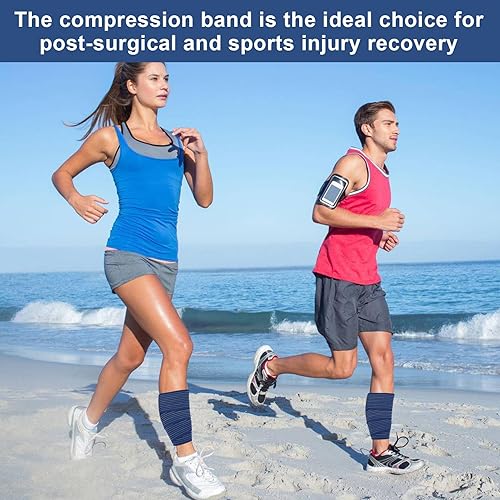 Miniatura 7 de 2 bandas de compresión para isquiotibiales y muslos, soporte ajustable para muslos para hombres y mujeres, manga de compresión versátil para