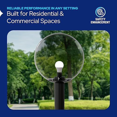 Miniatura 8 de KastLite Ajustador superior de poste de clip de ala blanca  Se adapta a globos de poste de lámpara y bellotas con una apertura de 5.25 pulgadas y