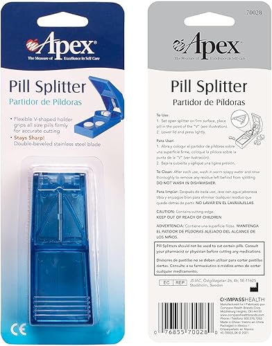 Miniatura 8 de Apex Pill Splitter  Cortador de pastillas para píldoras pequeñas a grandes  Incluye doble biselado de larga duración de acero inoxidable, hoja