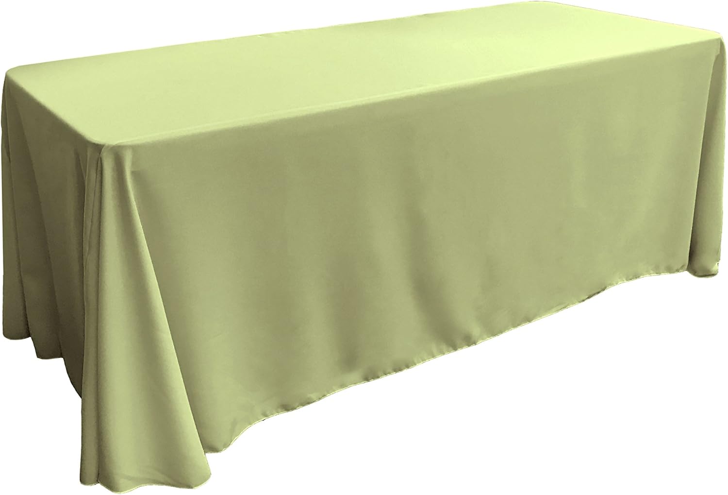 LA Linen Polyester Poplin Washable Rectangular Tablecloth, Stain and Wrinkle Resistant Table Cover 90x156, Fabric Table Cloth for Dinning, Kitchen, Party, Holiday 90 by 156-Inch, Sage 156" x 90" (Rectangular) Sage