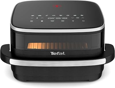 Tefal Easy Fry Pizza Digital Air Fryer, Large Single Drawer with Viewing Window, 4.5L, 8in1, Air Fry, Extra Crisp, Roast, Bake, Reheat, Dehydrate, Non-Stick, Dishwasher Safe Basket, FW4018G0 – Black