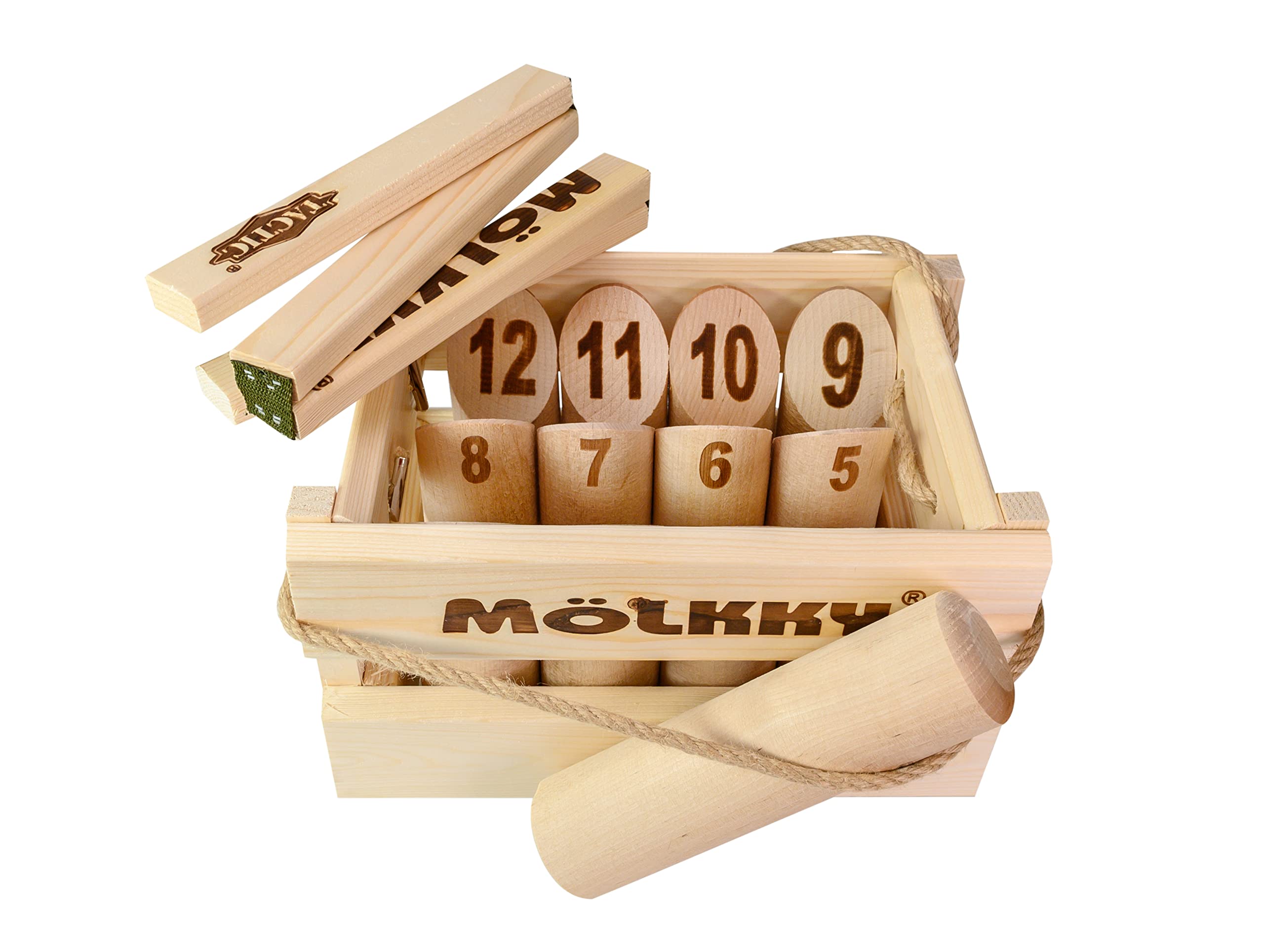 Mölkky® Officiel avec Mölkkaari – Jeu d’adresse en Bois – Version compétition – Jeu de Plein air Familial