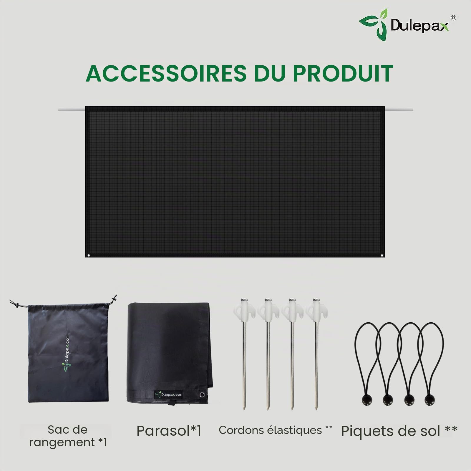 Dulepax Pare-Soleil pour Camping-Car Auvent Capri Sun Blocker Paroi Avant 2,2 m x 4,35 m Pare-Soleil Universel pour Auvent de Caravane avec Kits Complets
