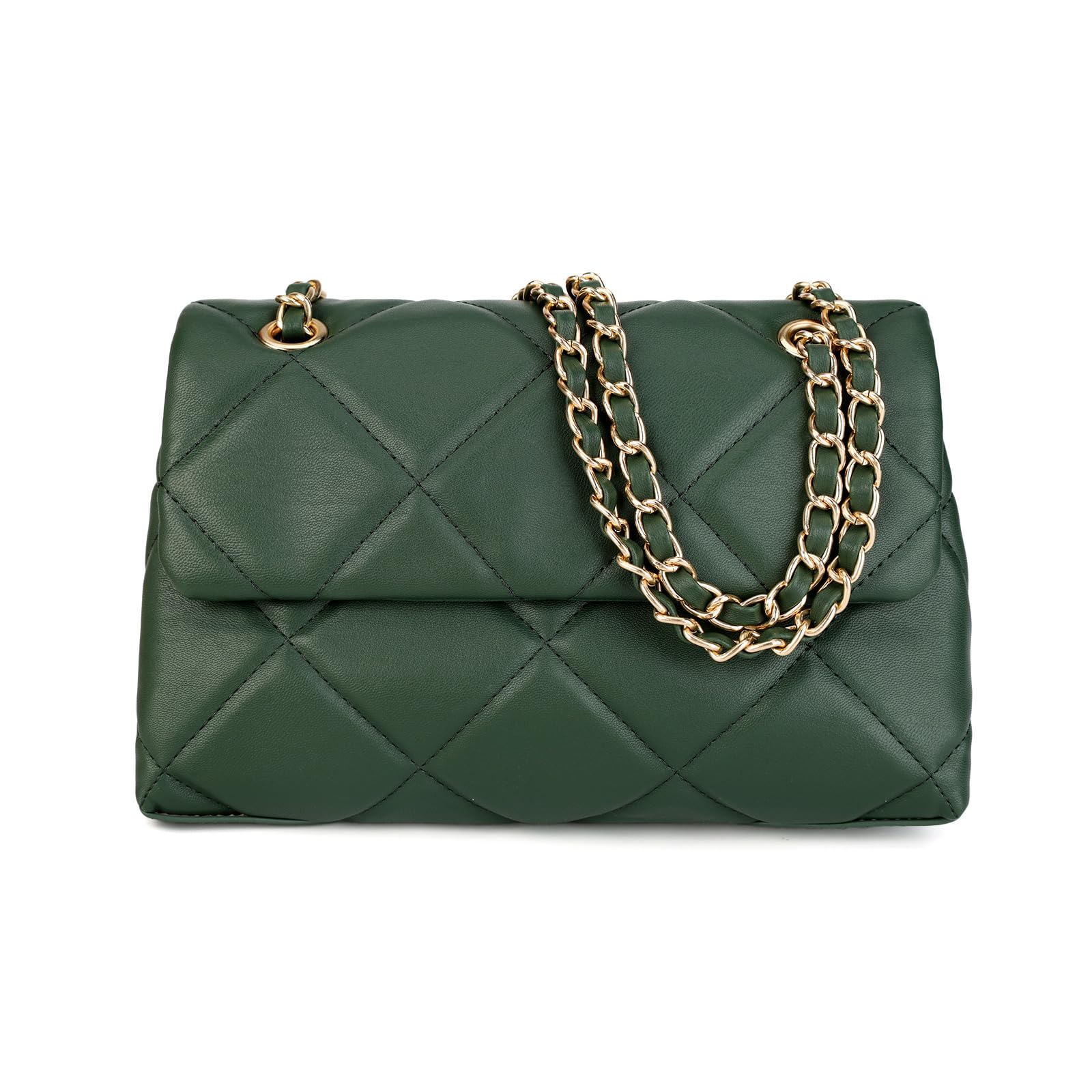 Gladdon Quilted Crossbody Purses for Women Small Ladies Shoulder Bag Trendy | Gold Chain Strap,Any Outfit,Evening Bag,Smart Storage,Lightweight easy care