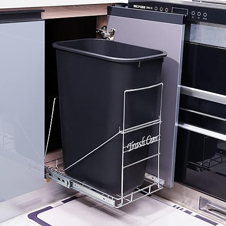 Pull Out Your Kitchen Trash Under Cabinet with Sliding Waste Bin Shelf