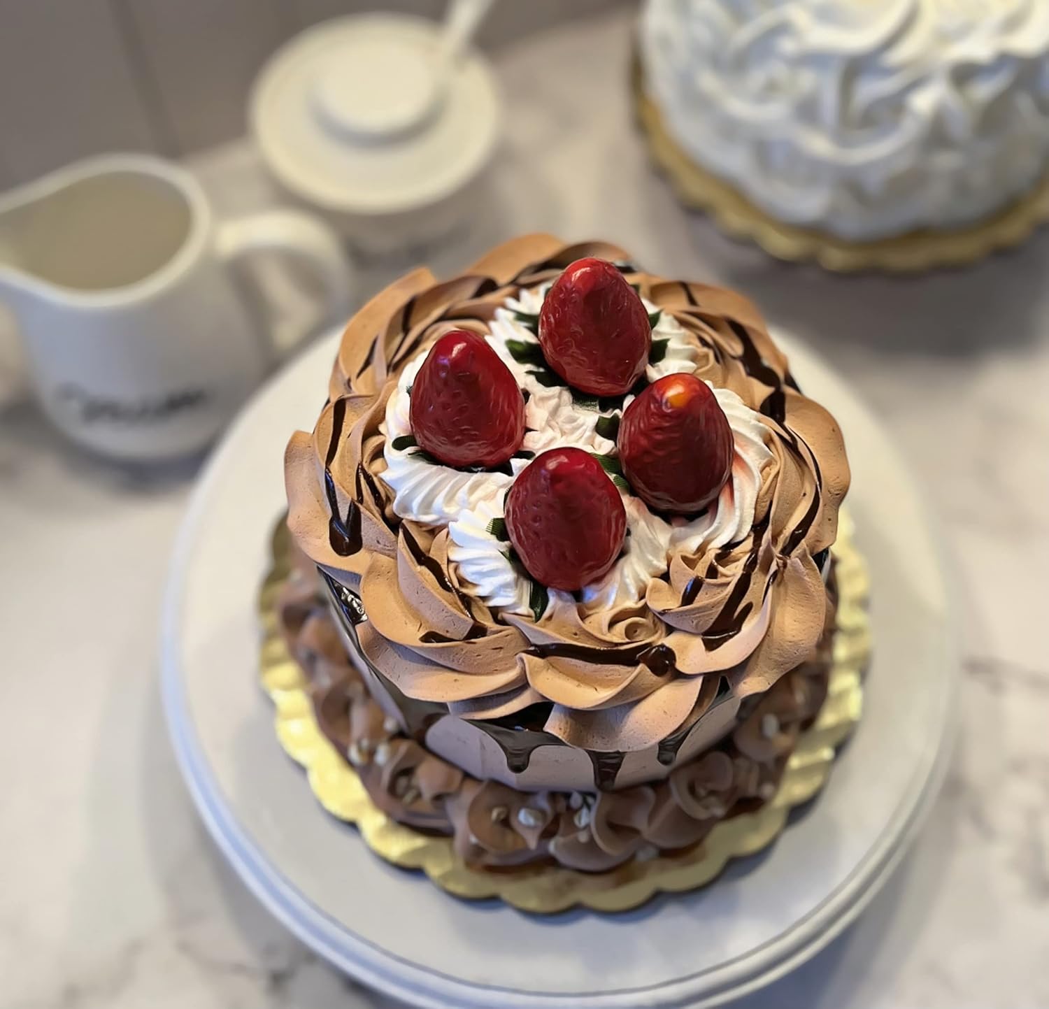 Fake Cake Chocolate Strawberry Cake Handmade by Dezicakes- Fake Cake -Artificial Cake