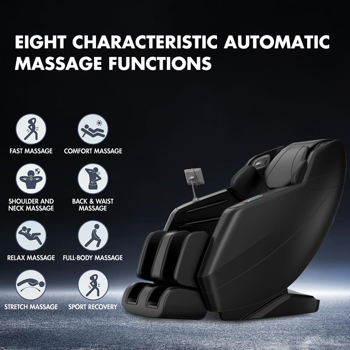 micmi 2025 Massage Chair Full Body, 4D Zero Gravity Recliner with Airbags SL-Track Shiatsu, 12 Auto Modes, Back Heating, Bluetooth Speaker, Touch Screen ETL Listed (Black)