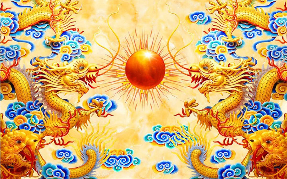Instarry DIY 5D Diamond Painting Set Groß Chinesischer Drache Wall Decoration 120x50 cm