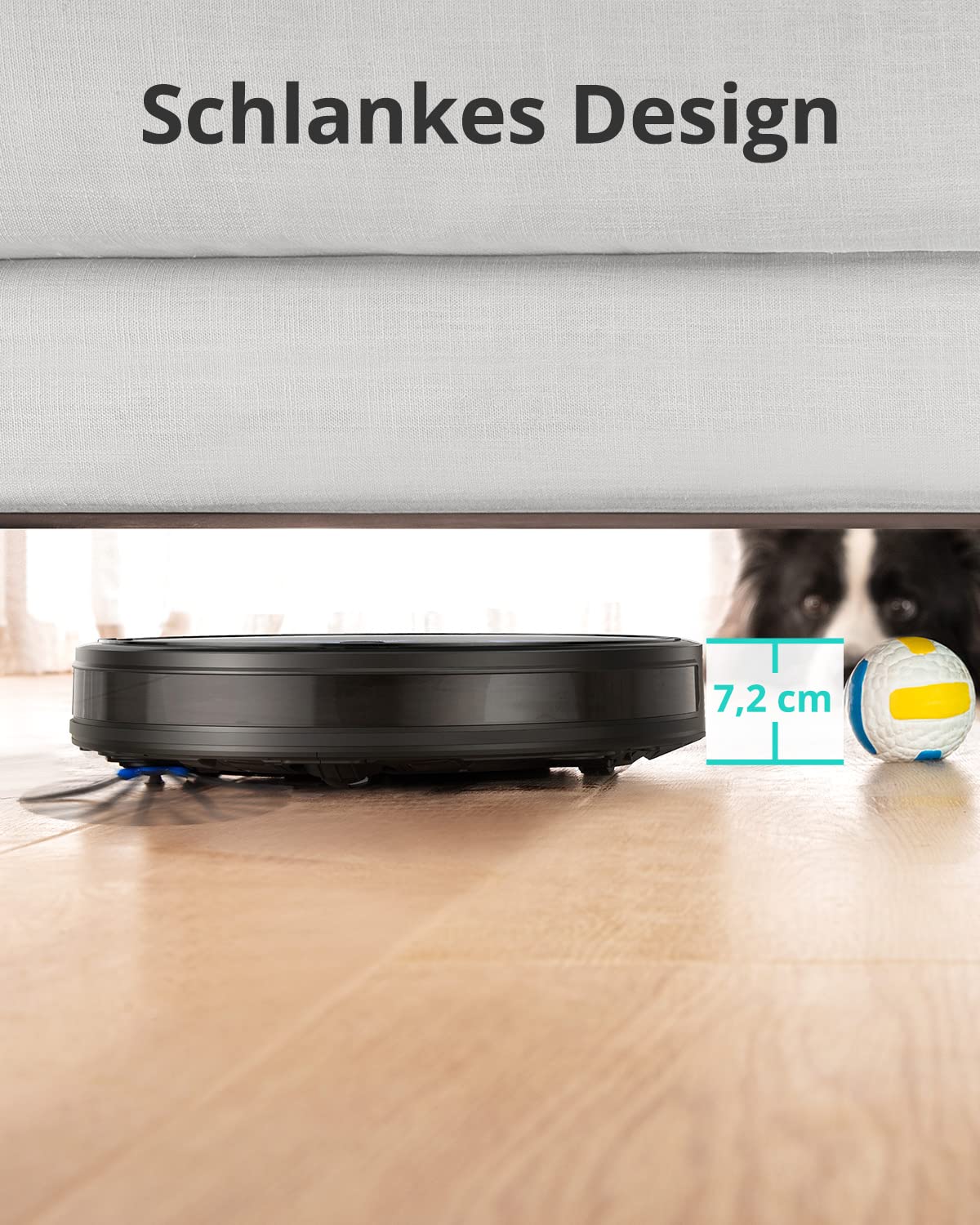 eufy RoboVac G20 Saugroboter, Smart Dynamic Navigation, 2500Pa Saugleistung, Schlankes Design, Kompatibel mit Alexa, für Teppiche und Hartböden(Generalüberholt)