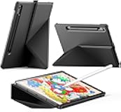 INFILAND Case for Samsung Galaxy Tab S10 Lite/Tab S10 FE/ S9 FE 5G 10.9 Inch/Tab S9 11 Inch, Slim Protective Cover with Multi-Angle Magnetic Origami Stand, Auto Wake/Sleep – Black