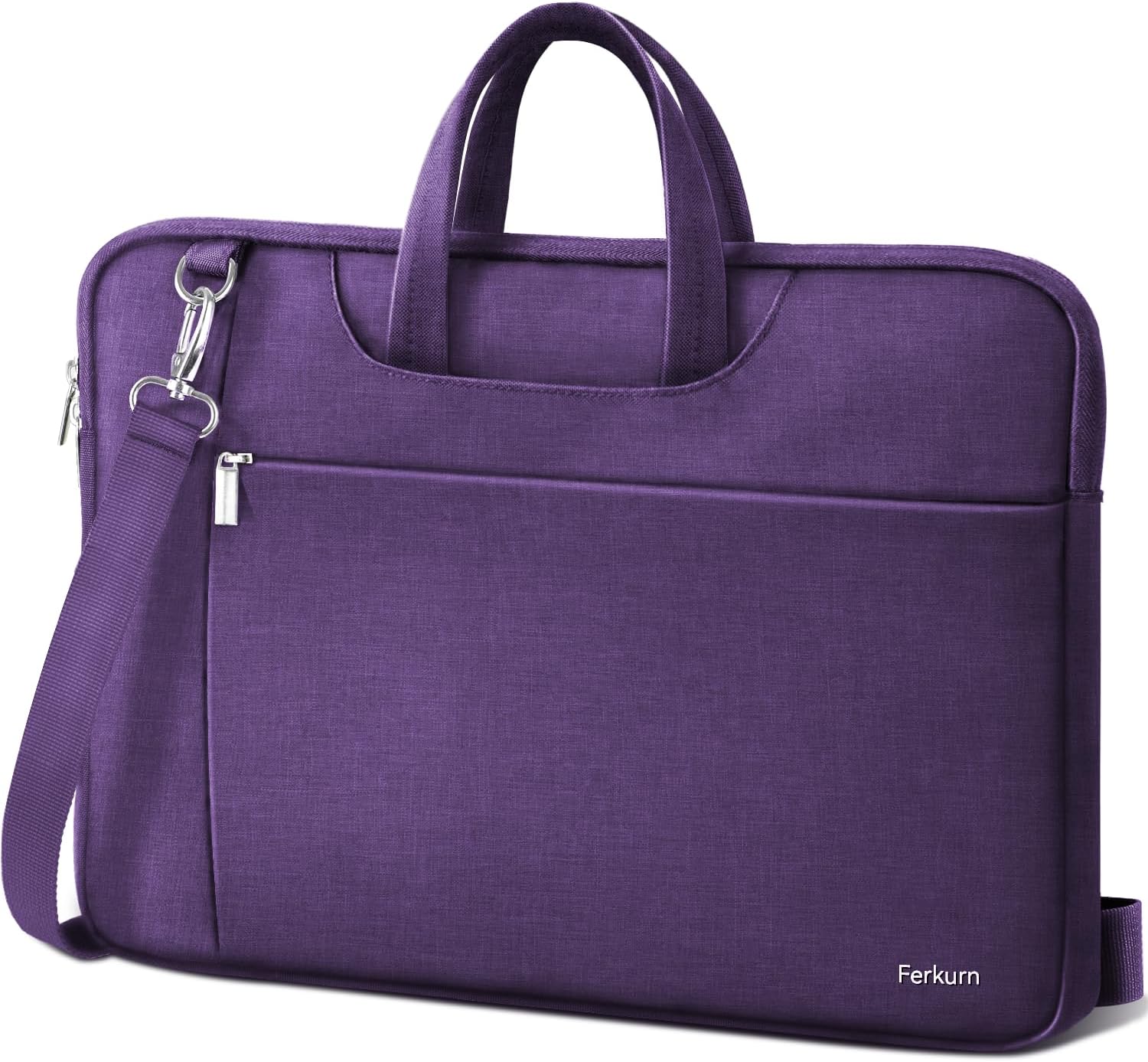 Ferkurn Laptop Bag Case Women Men Computer Sleeve with Shoulder Compatible with HP Envy Pavilion/Inspiron/Thinkpad/Vivobook/MSI/Surface,Waterproof Briefcase with Handle, Purple, 17 17.3 Inch