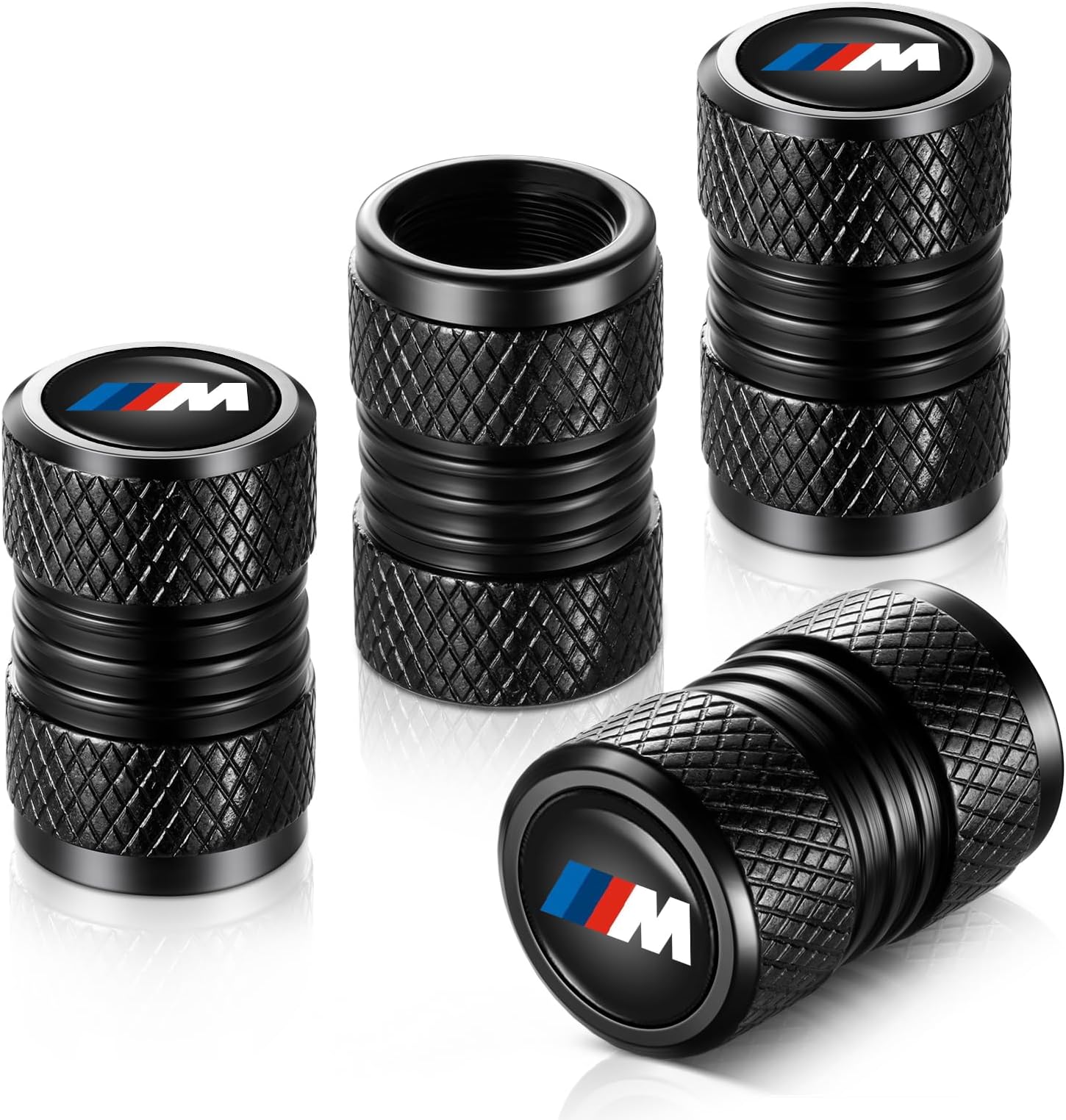 Tire Valve Stem Caps, Compatible with BMW M Series Stem Cap Universal Car Air Cover Car Accessories for Cars, SUV, Truck, Motorcycles 4pcs （Black）