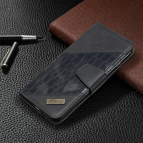 Miniatura 4 de Kalley Black 3 - Funda compatible con Kalley Black 3, funda para teléfono con soporte abatible, estilo cartera con costuras BF04, color negro